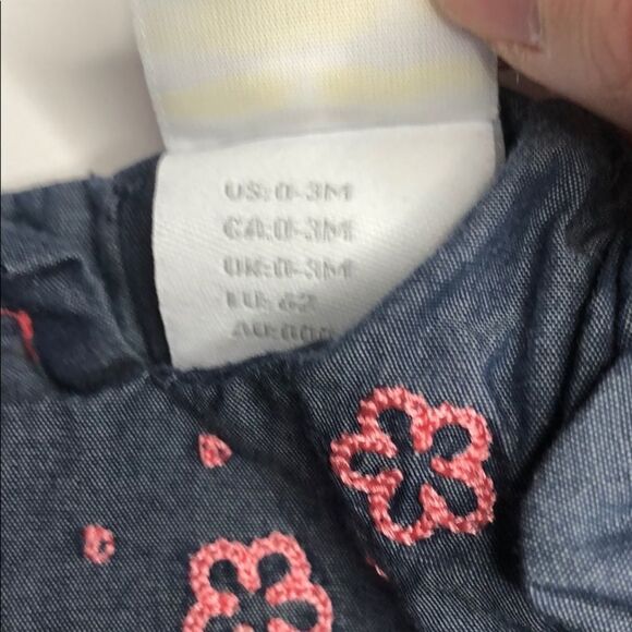 🍭6/$30 Dylan and Abby Chambray Baby Infant Girl’s Short Sleeve Shirt - 0-3 m - Picture 7 of 7